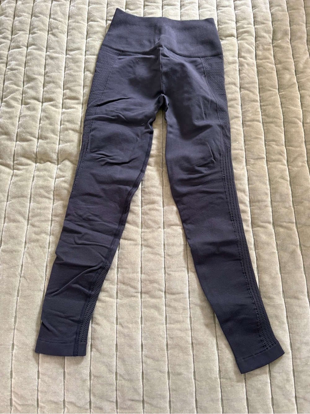 Black High-Waist Seam Detail Leggings
